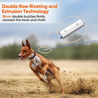 Tresbro 15FT Reflective Tie Out Cable for Dogs Up to 250 Pounds, Steel Wire Lead Leash Cable with Stainless Rotatable Clip, Lightweight and Enduring, Dog Lead Chains for Outside,Yard,Camping, Blue