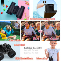 Kids Binoculars Ages 3-12 with Compass & Whistle – Fun for Kids & Family - Black - image 4