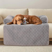Calming Dog Couch Bed for Large Dogs, Durable Fluffy Fuzzy Dog Mat, Sofa Dog Bed Mats with Removable Washable Cover, Perfect for Small, Medium Dogs and Cats