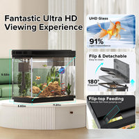 Fish Tank, 2.4-Gallon Aquarium Starter Kit with 3-in-1 Quiet Pump – Essentials for Fish - Black - image 4