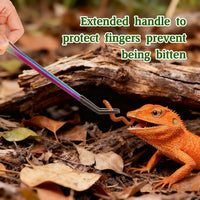 OLIISS Iridescent Reptile Feeding Tongs with Rubber Tips, 10.6" - 10.6"(with Spoon) - image 3