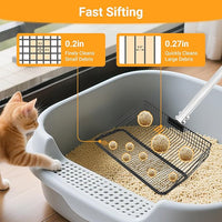 Large Metal Chicken Poop Scooper, 36 to 75" Adjustable Long Chicken Coop Litter Scoop with Stainless Steel Handle, Durable Sand Sifting Litter Shovel for Chicken Coops & Small Farm Animals
