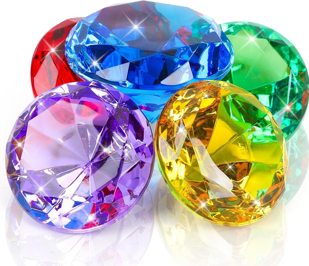 MARFOREVER Extra Large Diving Gem Pool Toys 60MM Extra Big Colorful - Extra Big Gems