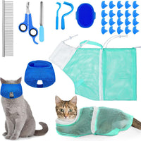 9 Pcs Cat Bathing Bag Set Cat Shower Bag - Blue, Turquoise