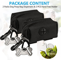 Dog Poop Bag Dispenser Holder Soft Waste Bags Roll Holders Leash Clip - 1 Count (Pack of 1) / 2PCS Black - image 2