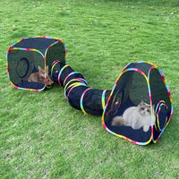 Outdoor Cat Enclosures, Cat Tunnels Catio Tents Cubes for Indoor Cats with Play Ball, Collapsible