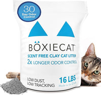 Boxie® Unscented 30 Day Odour Control Clumping Clay Cat & Kitty Litter 16 lb, 99.9% Dust-Free, Hard Flat Top® Clumps, No Fragrances No Fillers, Long-Lasting, Easy to Scoop