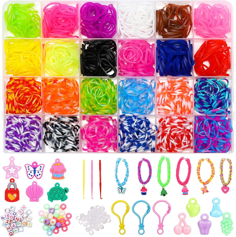 XKDOUS 24 Colors Rubber Band Bracelet Kit - 24 Colors 1400+