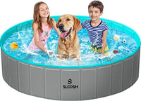 SLOOSH Foldable Dog Kiddie Pool - Gray / 63" x 12"