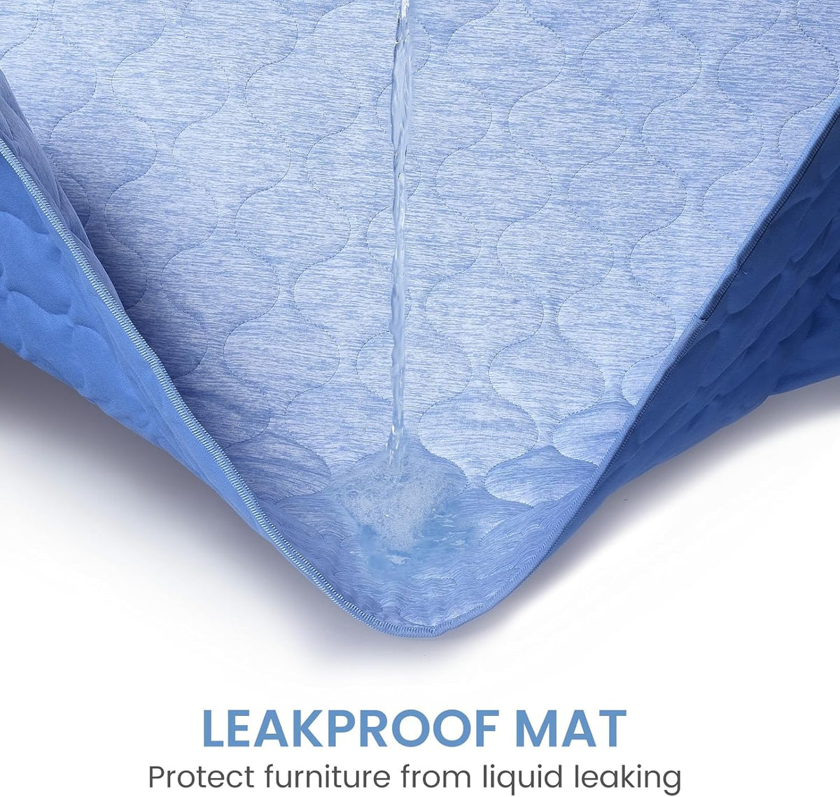 Cozy Bliss Leakproof Cooling Blanket for Large Dogs, Q-Max 0.5 - Heather Haze Blue / 30*70 - image 3