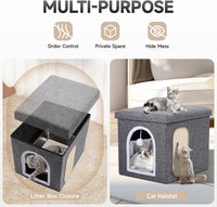 Shikha Hidden Cat Litter Box Enclosure with Scratch Pad & Storage Bag - Grey - image 4