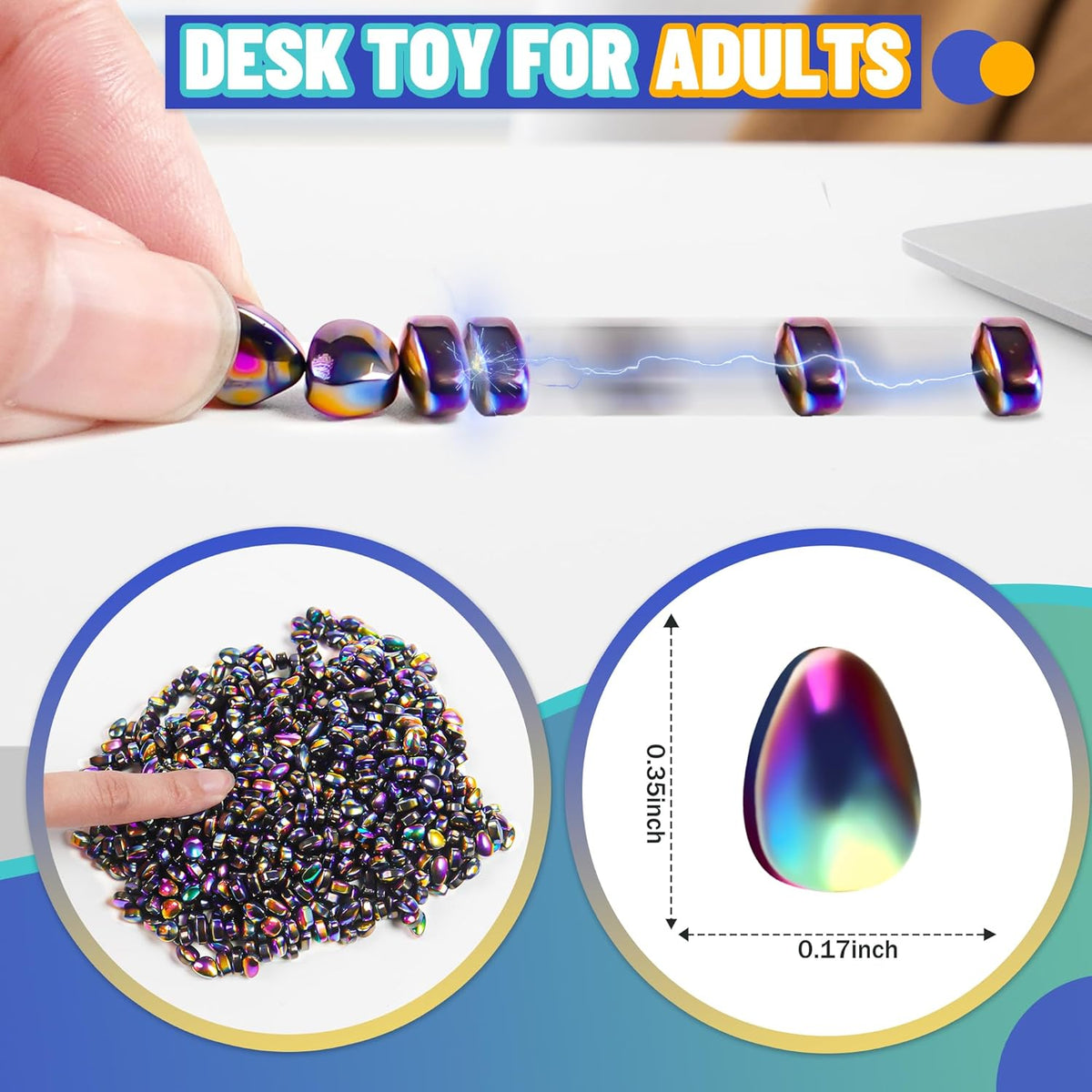 Fidget Toys for Adults, Stocking Stuffers For Teen Boys Metal Squishy Squeeze Toys Cool Gadgets - Multicolored / 1000 - image 2
