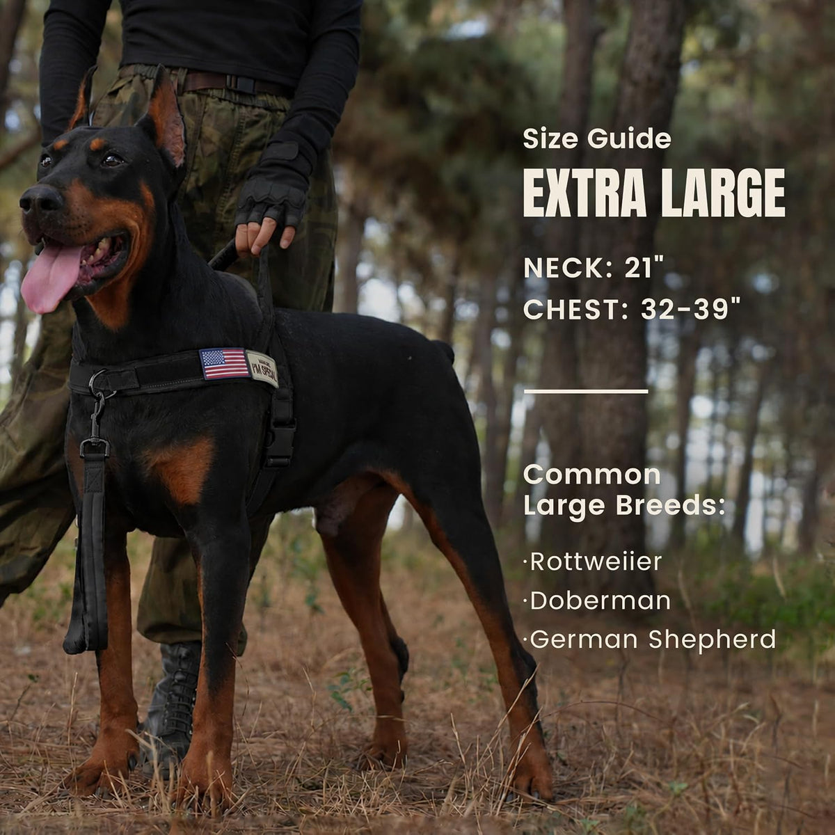 Forestpaw No Pull Dog Harness with Large Handle, Comfortable, L - XL: Chest 32-39", Fit 80-110 lbs / Black - image 4