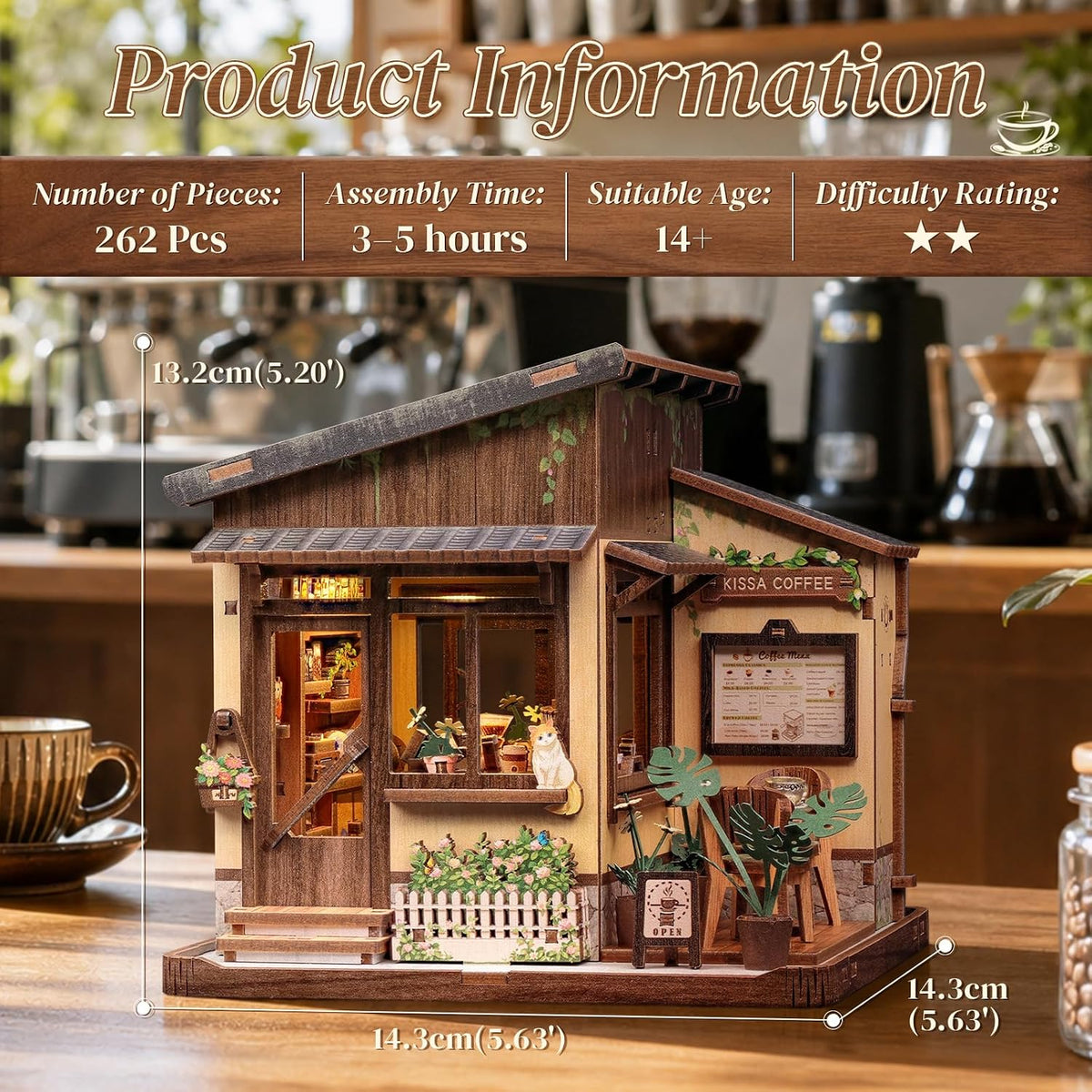 Cutefun Book Nook Kit, Bach Strings Musical Instrument Store - Kissa Coffee - image 4