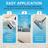 NonScents Carpet & Rug Odor Eliminator - Safe & Fragrance-Free Pet Carpet Deodorizer - Cat and Dog Smell Neutralizer - Removes Pet Urine Odors - Fresh Scent Powder in Pet Areas at Home