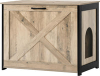 Cat Litter Box Enclosure, Hidden Litter Box Furniture - Greige / 27.6"L x 19.7"W x 21.7"H