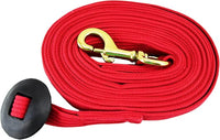 Southwestern Equine Lunge Line for Horses Cotton Horse Lunge Line with Bolt Snap & Rubber Stop (Red, 24')