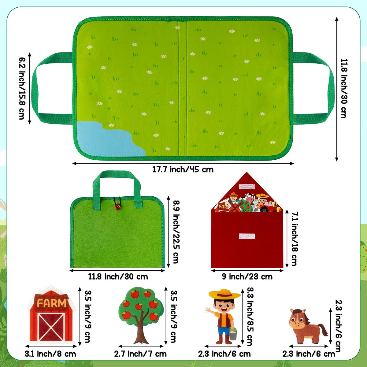WATINC Travel Felt Board Story Set - Farm Animals - image 2