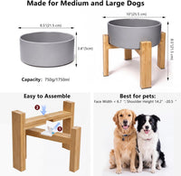 Raised Ceramic Large Dog Bowl - Large Dog Bowl 1800ML*1 / Grey - image 2