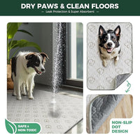 FXW Washable Pee Pads for Dogs, Puppy Pads with Super Absorbent, Specifically Designed for 48inch Cages, 47" × 29" Rectangle, Khaki, 1 Pack