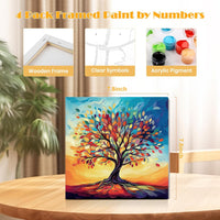 MISCER paint by numbers 4-pack with framed 8x8 inch landscape canvases, acrylic paints and brushes - view 25