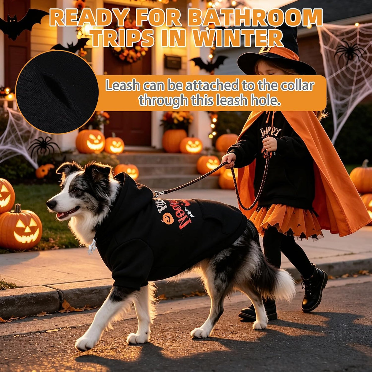 Dog Hoodie for Large Medium Small Dogs - Halloween Black / Large - image 4