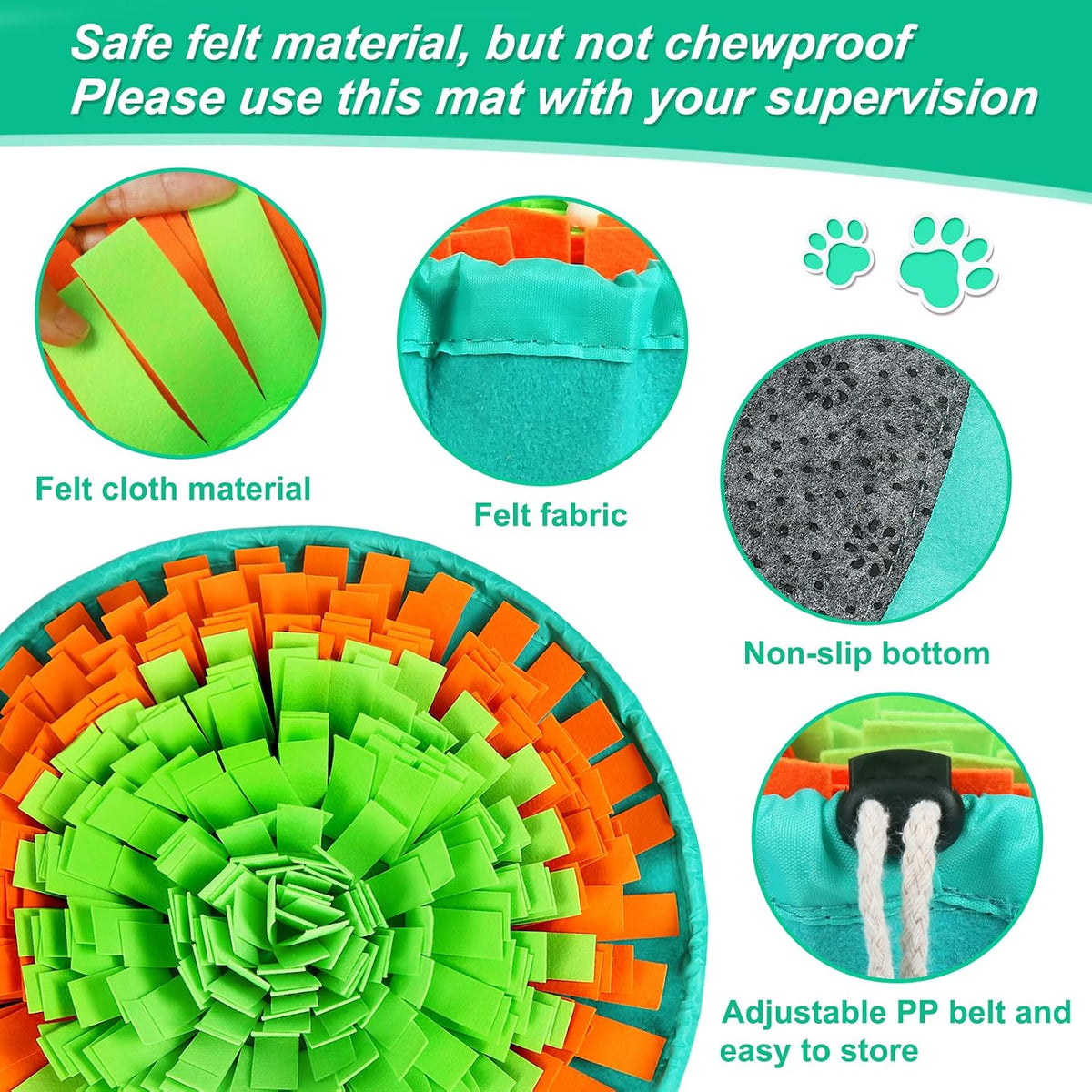 Vivifying Snuffle Mat for Dogs - Green&Orange - image 2