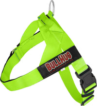 Adjustable Dog Harness, No Pull, No Choke, for English Bulldogs - NEON GREEN / Medium - (Neck: 17" - 20" Chest: 25" - 30")