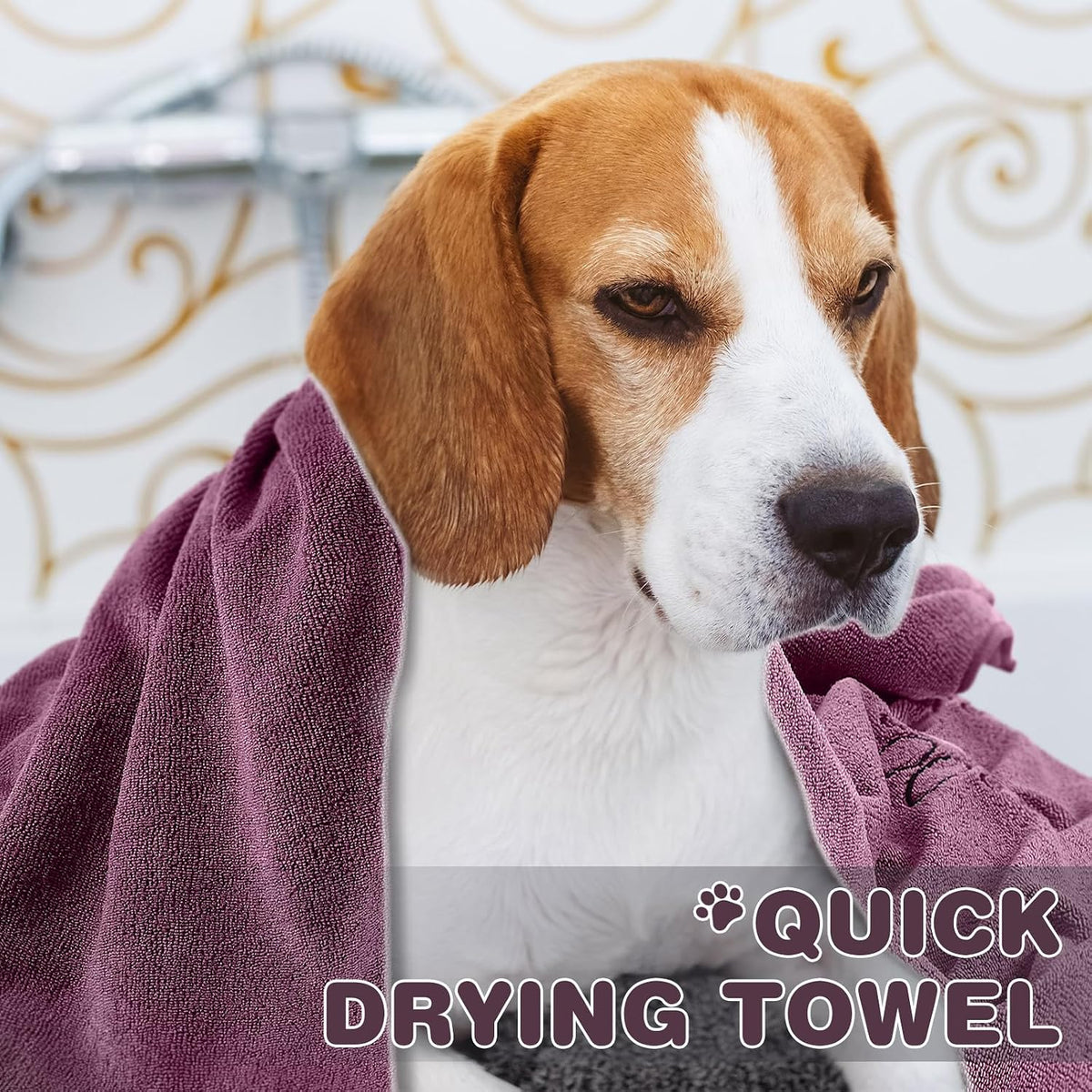 Chumia 4 Pcs Dog Towels for Drying - 30 x 50 Inch / Purple - image 4