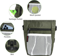 Dog Treat Pouches for Pet Training with Magnetic Closure Treat Pouches for Pet Training,Large Dog Treat Training Pouch and Dog Clicker,Training Treat Pouch Built-in Poop Bag Dispenser-Green