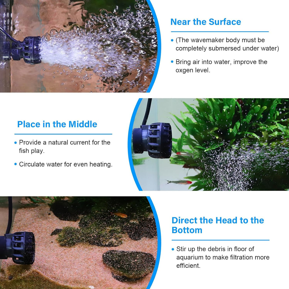 hygger Aquarium Wave Maker for 5-10 Gallon Fish Tanks - 790GPH - image 3
