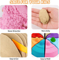 NiToy FlexiSand 11lbs Toy Sand 5 Colors Self-Sticking Non-Toxic - 5 Light Colors - image 2