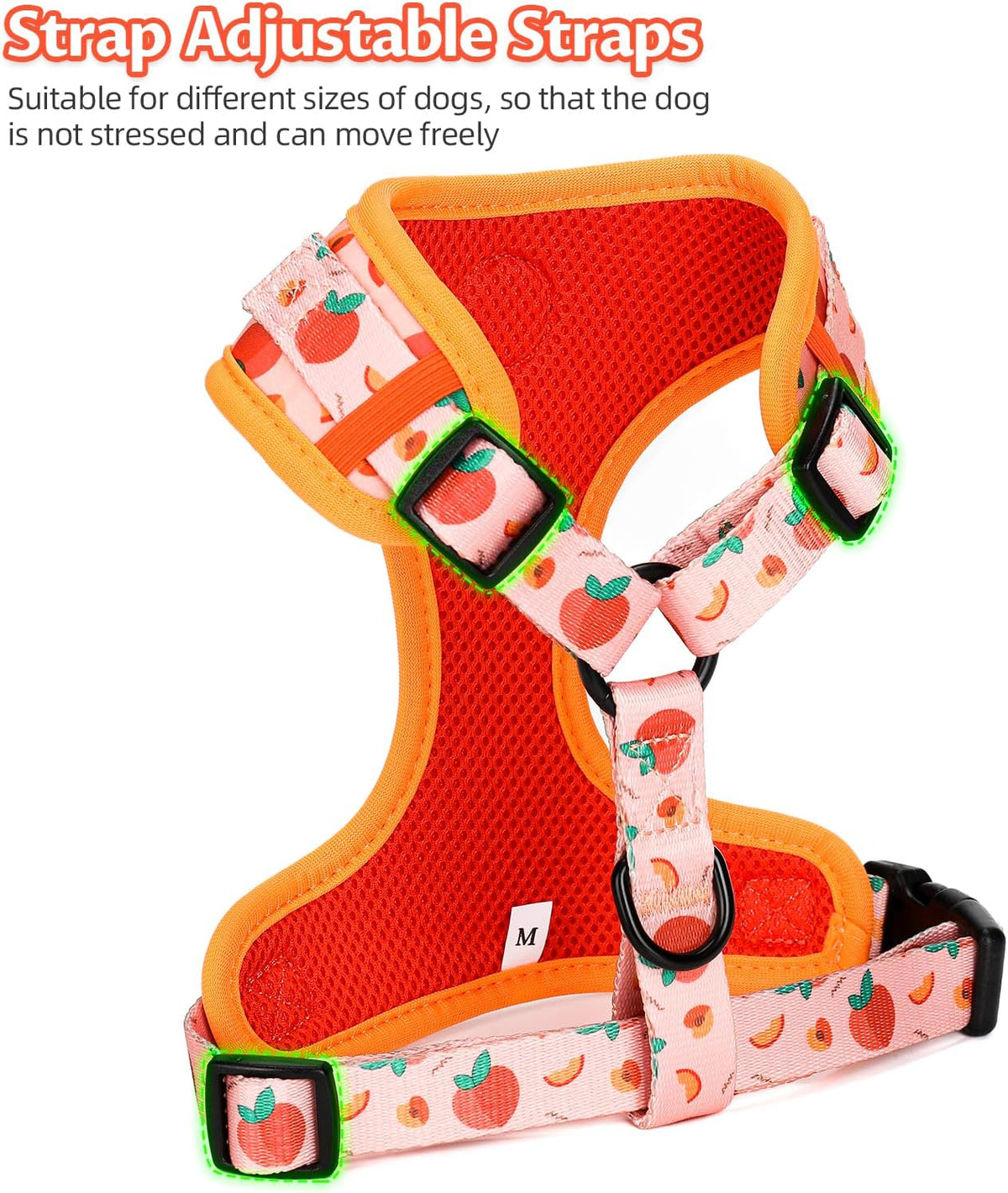 Dog Harness and Leash Set, Adjustable Dog Harness, Dog Leash - Peach / XS(Chest 9.9 - 13.5", Neck 7.8 - 10.2") - image 2