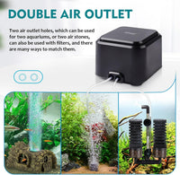 hygger Quiet <30dB Aquarium Air Pump - 3.5W,Up to 120Gallon - image 4