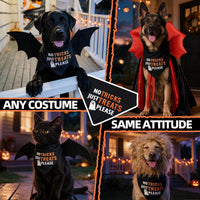Halloween Dog Bandanas with No Tricks Sign - No Tricks Just Treats, Black / Large - image 3