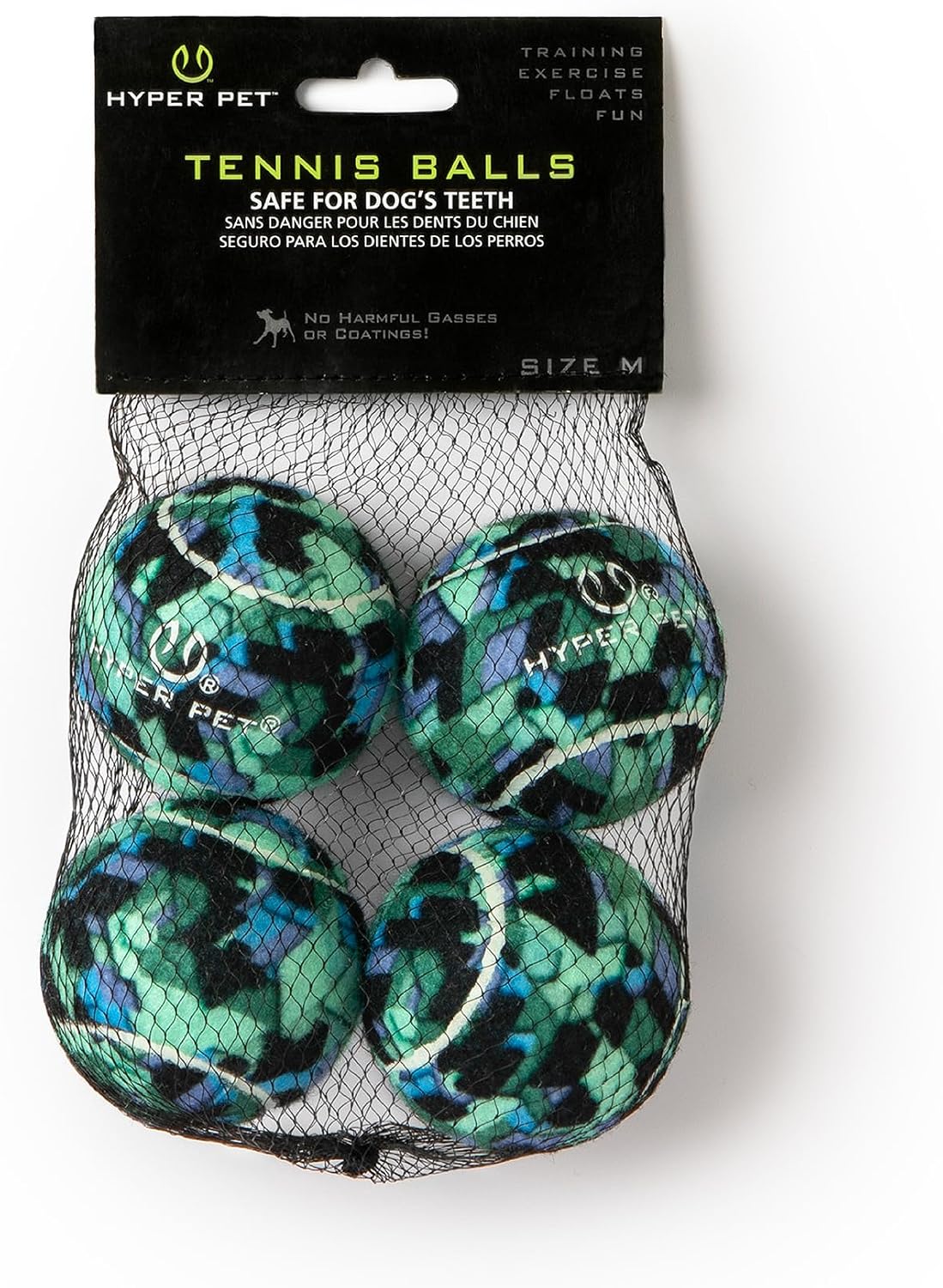 Hyper Pet Mini Extra Small Tennis Balls for Dogs - Blue Camo / Regular 2.5" - 4 Pack