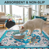 Cat Litter Mat, 20" x 28" Litter Trapping Mat, Waterproof – Daily Care for Cats - Blue / 1 Count (Pack of 1) - image 4