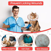 Cat Cone Soft, Adjustable Recovery Collar for Small Medium Large Cats, Cute Donut E After Surgery, Anti-Lick Wound Healing Elizabethan for Kittens (Pink Cherry, Small)