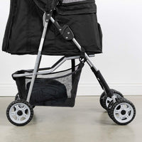 VIVO Pink 4 Wheel Pet Stroller for Cat, Dog and More - Black - image 2