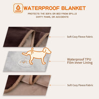 Waterproof Dog Blankets for Large Dogs 50"x60" Dark Grey – Essentials for Dogs - Pure Brown / 50"x60" - image 4