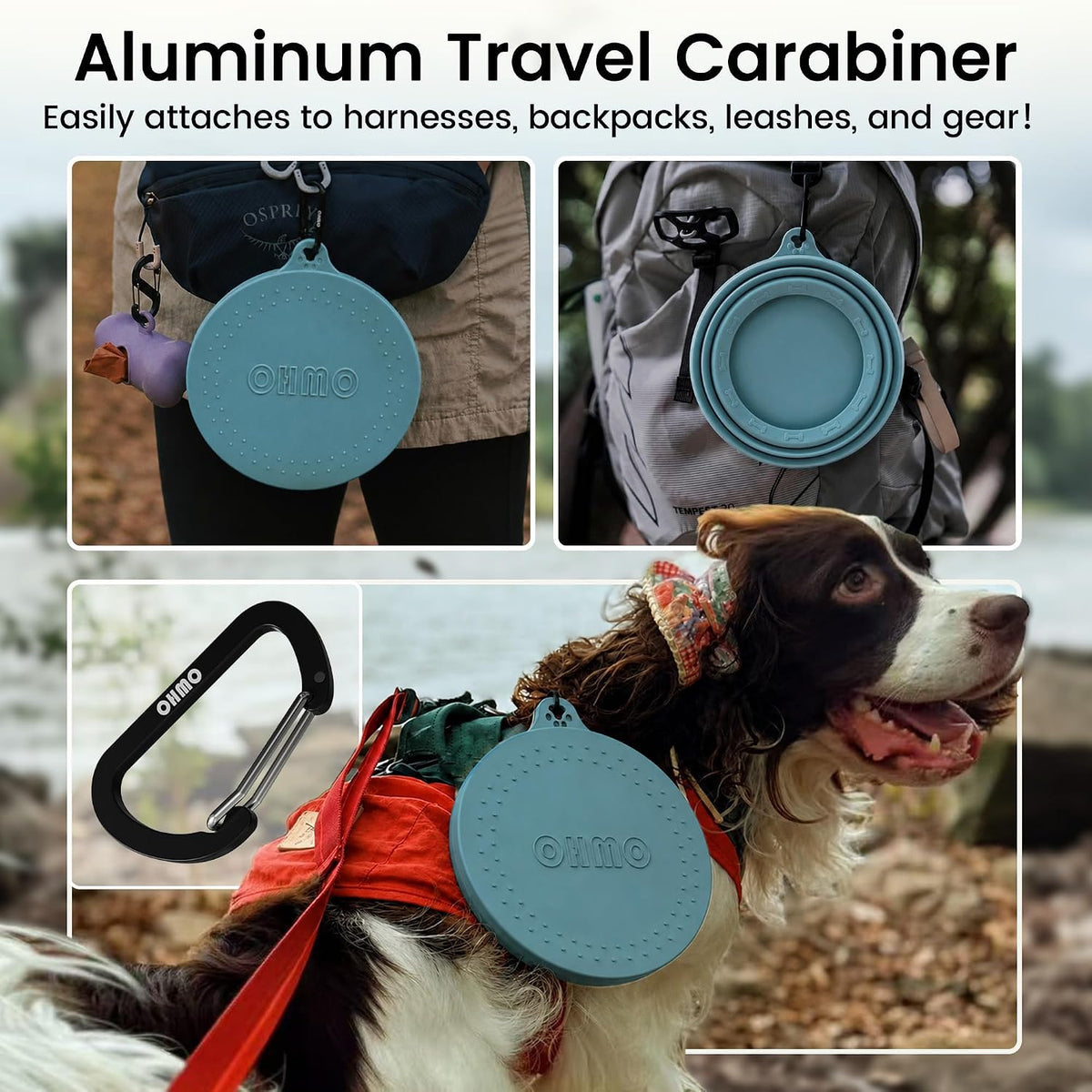 OHMO Spill Proof Collapsible Dog Bowl - 24oz / Light Blue - image 4