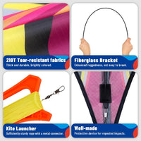 Kite, Large Delta Kites for Kids and Adults - Pink - image 4