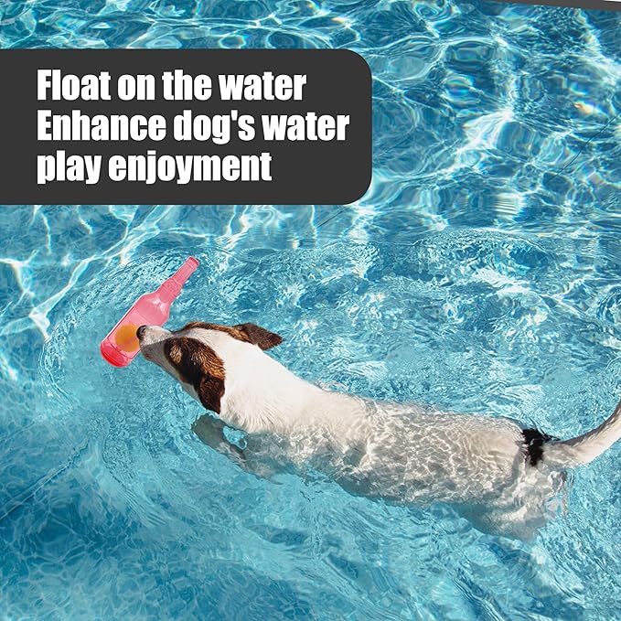 Floating Dog Chew Toy, Squeaky Indestructible Rubber Fetch Toy for Small Medium Large Dogs - Pool & Lake Water Toys Red S
