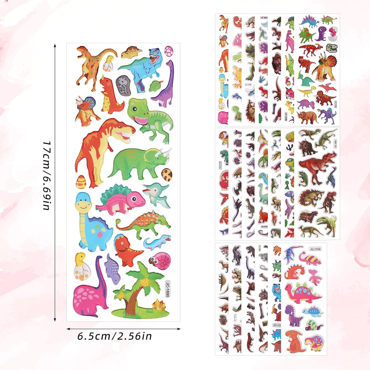 Puffy 3D Sticker for Kid & Toddler 500+ Variety Pack Cute Scrapbook - Dinosaur Style - image 2