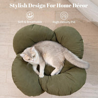 Elevated Cat Bed for Indoor Cats Couch Sofa Flower – Essentials for Cats - Green - image 3