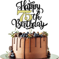 Happy 75th Birthday Cake Topper, 75th Birthday Cake Decorations – Fun for Kids & Family - 75