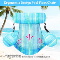 Inflatable Pool Floats Chair - Green & Rainbow - image 4