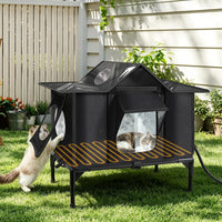 Heated Outdoor Cat House with Escape Door – Medium & Large