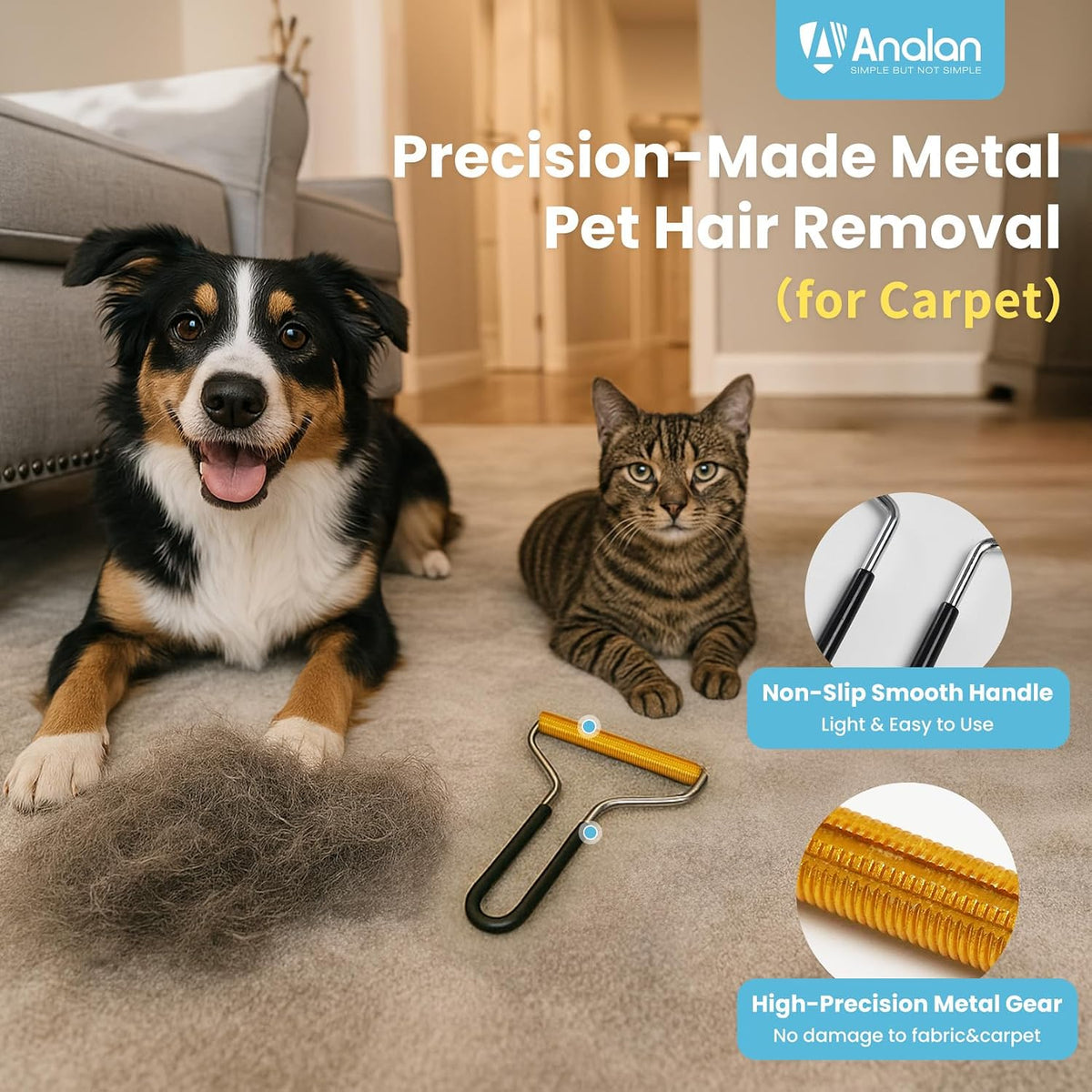 Analan 3 in 1 Pet Grooming & Hair Removal Kit – Essentials for Cats - image 4