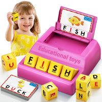 Montessori Matching Letter Game Toys for 3 4 5 Year Old Boy Girl - Big Size-Pink